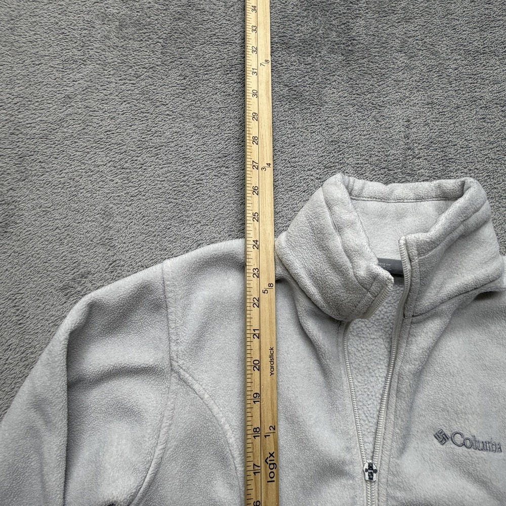 Columbia Fleece Jacket Womens Small Gray Full Zip Zip Pockets Soft Hiking‎ Warm - Picture 10 of 11